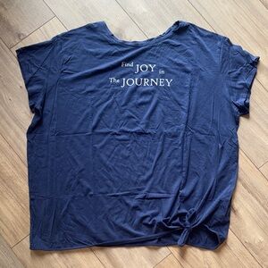 ANY BODY "Find Joy in The Journey" Short Sleeve Super Soft Crew Neck T Shirt Top